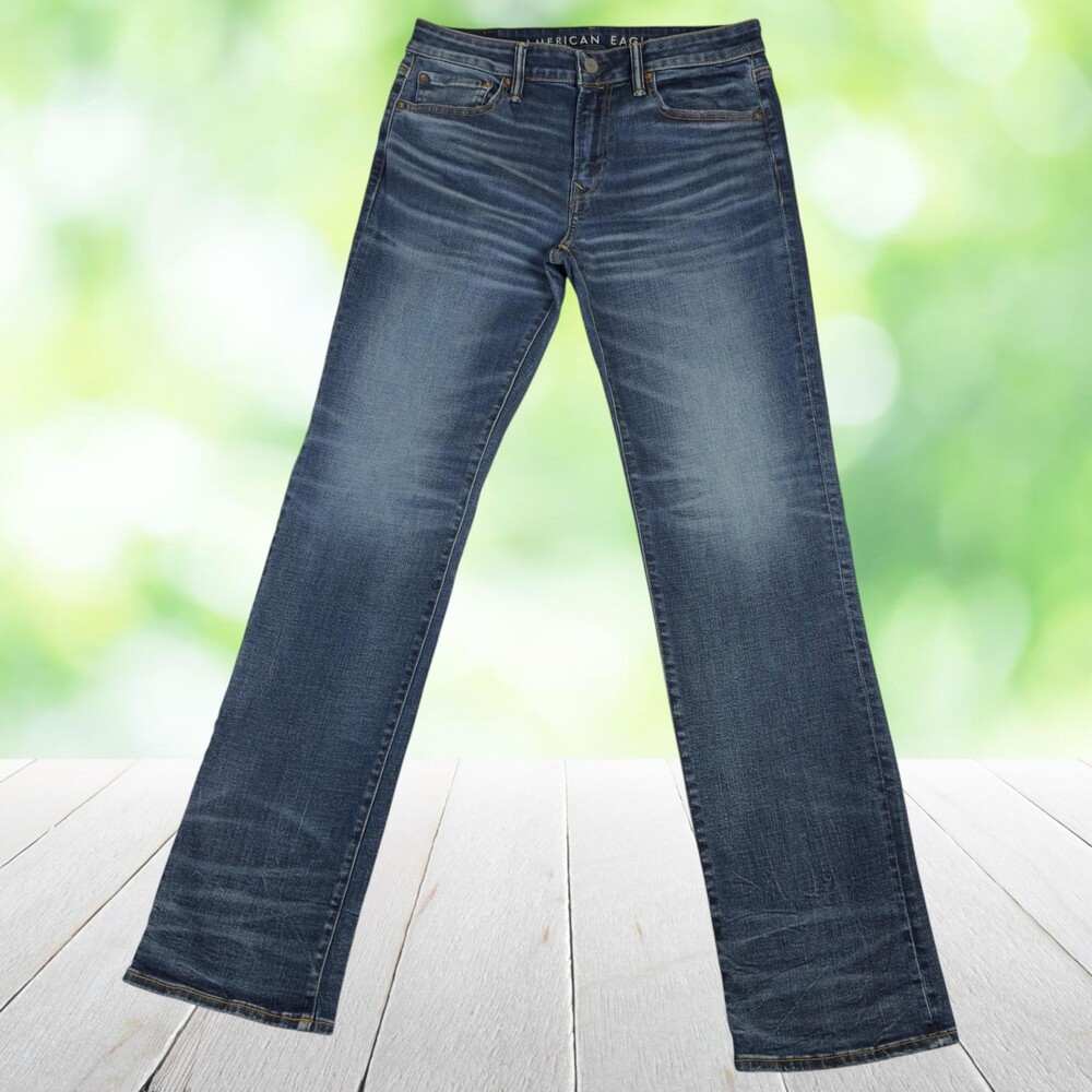 AMERICAN EAGLE Original Bootcut Jeans Honeycomb Fade Airflex+ Stretch Fits 32x34